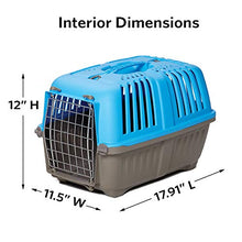 Load image into Gallery viewer, Pet Carrier: Hard-Sided Dog Carrier, Cat Carrier, Small Animal Carrier in Blue| Inside Dims 17.91L x 11.5W x 12H & Suitable for Tiny Dog Breeds | Perfect Dog Kennel Travel Carrier for Quick Trips