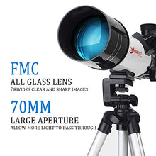 Load image into Gallery viewer, MOUTEC Telescope for Kids and Beginners with Backpack Smartphone Adapter, Portable 70mm Refractor Travel Telescope for Camping - Great Astronomy Gift for Kids to Explore Space Moon Star