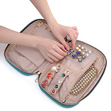 Load image into Gallery viewer, BAGSMART Jewelry Organizer Bag Travel Jewelry Storage Cases for Necklace, Earrings, Rings, Bracelet, Lake Blue