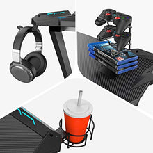Load image into Gallery viewer, EUREKA ERGONOMIC Metal Gaming Accessories Bundle: Cup Holder, Headset Hook & Controller Game Rack (S, Black)