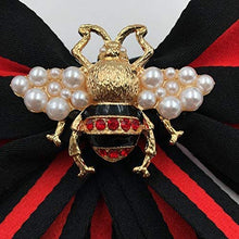 Load image into Gallery viewer, Fashion Red Ribbon Big Bowknot Brooch Pins 2018 For Woman Rhinestones Crystal Tie Collar Jewelry Accessories (Black)