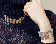 Load image into Gallery viewer, Mignon Faget HIVE Narrow Jeweled Sterling Silver Cuff with Honey Crystal
