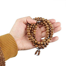 Load image into Gallery viewer, Yadoca 9 Pcs Bead Bracelet For Men Women 108 Mala Beads Bracelets Sandalwood Link Wrist Necklace 8mm Wood Bracelet For Men