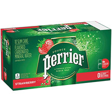 Load image into Gallery viewer, Perrier Strawberry Flavored Carbonated Mineral Water, 8.45 fl oz. Slim Cans (10 Pack)