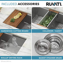 Load image into Gallery viewer, Ruvati 32-inch Workstation Ledge Undermount 16 Gauge Stainless Steel Kitchen Sink Single Bowl - RVH8300