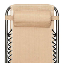 Load image into Gallery viewer, Folding Zero Gravity Chairs Patio Set of 2 with Pillow and Cup Holder Patio Furniture Outdoor Adjustable Dining Recliner Lounge Chairs for Deck Patio Beach Yard (Beige)