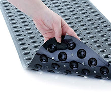 Load image into Gallery viewer, SlipX Solutions Extra Long Bath Tub & Shower Mat 39x16, Wet Floor Non-Slip for Elderly & Kids Bathroom, Longer Than Standard Bathtub Mats, 200 Suction Cups, Drain Holes, Machine Washable, Light Blue