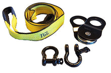 Load image into Gallery viewer, TGL 3 inch, 8 Foot Tree Saver, Tow Strap with D Ring Shackle and 10 Ton Snatch Block