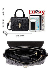 Load image into Gallery viewer, PIJUSHI Leather Crossbody Shoulder Bags for Women Designer Crocodile Purse Satchel Handbag (99806 Black)