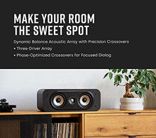 Load image into Gallery viewer, Polk Signature Elite ES30 Center Channel Speaker - Hi-Res Audio Certified and Dolby Atmos & DTS:X Compatible, 1" Tweeter & Two 5.25" Woofers, Dual Power Port for Effortless Bass, Contemporary Walnut