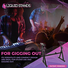 Load image into Gallery viewer, Liquid Stands Piano Keyboard Stand - Z Style Adjustable and Portable Heavy Duty Music Stand for Kids and Adults -Fits 54-88 Key Electric Pianos - Sturdy Musical Keyboard Stand (Black)