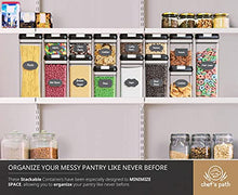 Load image into Gallery viewer, Airtight Food Storage Containers Set for Kitchen & Pantry Organization 7 PC - BPA Free Plastic Dry Food Storage Containers with Easy Lock Lids - Stackable Sugar, Flour & Cereal Canisters with Labels & Marker