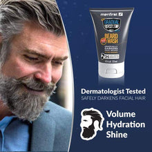 Load image into Gallery viewer, MENFIRST Gradual Gray Beard Wash and Darkening Balm Bundle, Dermatology Tested with Keratin Collagen, White Hair Removal