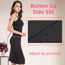 Load image into Gallery viewer, MANCYFIT Full Slip Dress for Women Spaghetti Strap Under Cami Slit Soft Sleeveless Nightgowns Black X-Large