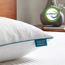 Load image into Gallery viewer, LUCID Premium Shredded Memory Foam Pillow-Hypoallergenic-Moldable Loft-2 Pack, King