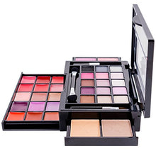 Load image into Gallery viewer, SHANY Fierce & Flawless All-in-One Makeup Set Compact with Mirror, 15 Eye Shadows, 2 Bronzers, 2 Blushes and 15 Lip/Eye Glosses - Applicators Included