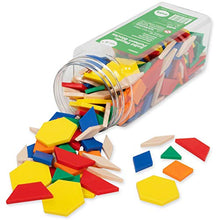 Load image into Gallery viewer, edxeducation Plastic Pattern Blocks - Set of 250 - Early Geometry Skills - Math Manipulative for Shape Recognition, Symmetry, Patterning and Fractions - Ages 4+