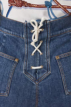Load image into Gallery viewer, PETER DUNDAS Blue Denim Wide Leg HIGH Waisted Pant, 42IT