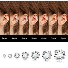 Load image into Gallery viewer, Fansilver 7Pairs 20G Hypoallergenic Stud Earrings for Women Men Stud Flatback Ear Piercing Cubic Zirconia 2-8mm