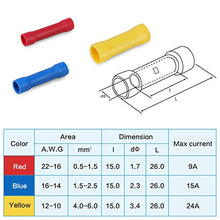 Load image into Gallery viewer, TICONN 200 Pcs Insulated Electrical Butt Connectors Kit - Electrical Insulated Automotive Wire Crimp Terminals, Butt Splice