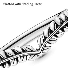 Load image into Gallery viewer, Pandora Jewelry Wheat Grains Wishbone Sterling Silver Ring, Size 7