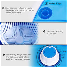 Load image into Gallery viewer, COSTWAY Mini Washing Machine with Spin Dryer, Electric Compact Laundry Machines Portable Durable Design Washer Energy Saving, Rotary Controller(Blue)
