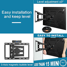 Load image into Gallery viewer, JUSTSTONE Full Motion TV Wall Mount Bracket for 28-70 Inch LED LCD Plasma Flat Screen & Curved TVs 110 Lbs VESA 600x400mm with Articulating Arms, Extend, Swivel, Tilt and Level Adjust, Fit 16â Studs