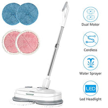 Load image into Gallery viewer, Electric Mop, Cordless Electric Spin Mop, Hardwood Floor Cleaner with Built-in 300ml Water Tank, Polisher with Led Headlight and Sprayer, Scrubber for Hard Floor & Tile, Powerful Cleaner and Waxing