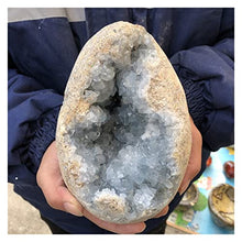 Load image into Gallery viewer, FIDEMM Natural Crystal Rough Natural Celestite geode Cluster Quartz Crystal Specimen Healing Random 1pc (Size : 500-600g)