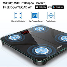 Load image into Gallery viewer, RENPHO Bluetooth Body Fat Scale, Digital Weight Scale Bathroom Smart Body Composition Analyzer Wireless BMI Compact Scale Health Monitor with Smartphone APP, 396 lbs