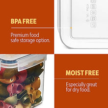 Load image into Gallery viewer, 24 Pack Airtight Food Storage Container Set - BPA Free Clear Plastic Kitchen and Pantry Organization Canisters with Durable Lids for Cereal, Dry Food Flour & Sugar - Labels, Marker & Spoon Set