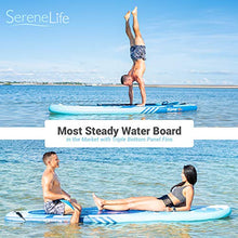 Load image into Gallery viewer, SereneLife Inflatable Stand Up Paddle Board (6 Inches Thick) with Premium SUP Accessories & Carry Bag | Wide Stance, Bottom Fin for Paddling, Surf Control, Non-Slip Deck | Youth & Adult Standing Boat