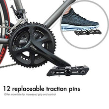 Load image into Gallery viewer, Puroma Mountain Bike Pedal Nylon Fiber Non-Slip 9/16 Inch Bicycle Platform Flat Pedals for Road Mountain BMX MTB Bike (Black)