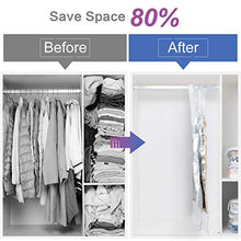 Load image into Gallery viewer, Hanging Vacuum Space Saver Bags for Clothes, 4 Pack Long 53x27.6 inches, Vacuum Seal Storage Bag Clothing Bags for Suits, Dress Coats or Jackets, Closet Organizer and Storage