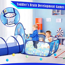 Load image into Gallery viewer, PigPigPen 3pc Kids Play Tent for Boys with Ball Pit, Crawl Tunnel, Rocket Ship Tents for Toddlers, Baby Space World Playhouse Toys, Boys Indoor& Outdoor Play House, Perfect Kid’s Gifts