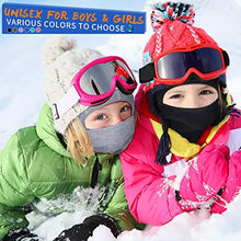 Load image into Gallery viewer, Kids Balaclava Ski Mask 2 Pack, Winter Hat Face Cover Neck Warmer for 3-8 Toddler Children Boys Girls, Windproof Full Face Masks Under Helmet for Cold Weather Skiing, Football, Cycling(Black&Purple)