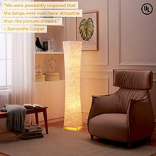 Load image into Gallery viewer, LEONC Design 61'' Creative LED Floor Lamp, Softlighting Minimalist Modern Contemporary with Fabric Shade & 2 Bulbs Floor Lamps for Living Room Bedroom Warm Atmosphere(Tyvek Dupont 10 x 10 x 61 inch)
