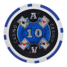 Load image into Gallery viewer, Brybelly Ace Casino Poker Chip Heavyweight 14-Gram Clay Composite – Pack of 50 ($10 Blue)