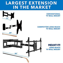 Load image into Gallery viewer, Mount-It! Long Extension TV Mount, Dual Arm Full Motion Wall Bracket with 36 inch Extended Articulating Arm, Fits Screen Sizes 50 55 60 65 70 75 80 85 90 Inch, VESA 800x400mm Compatible, 176 lb