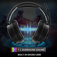 Load image into Gallery viewer, Jeecoo Xiberia USB Pro Gaming Headset for PC- 7.1 Surround Sound Headphones with Noise Cancelling Microphone- Memory Foam Ear Pads RGB Lights for Laptops