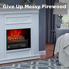 Load image into Gallery viewer, TURBRO Eternal Flame EF23-PB Electric Fireplace Logs, 23" Remote Control Fireplace Insert Log Heater, Realistic Pinewood Ember Bed, Thermostat, Timer, 1400W Black