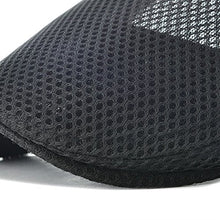 Load image into Gallery viewer, VOBOOM Men Breathable Mesh Summer Hat Adjustable Newsboy Beret Ivy Cap Cabbie Flat Cap (Black)