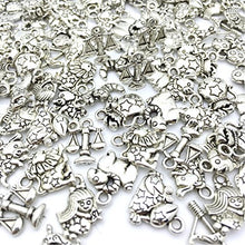 Load image into Gallery viewer, JIALEEY Wholesale Bulk Lots Jewelry Making Silver Zodiac Sign Charms Smooth Tibetan Silver Metal Horoscope Charms Pendants DIY for Necklace Bracelet Jewelry Making and Crafting, 9 Sets 108 PCS