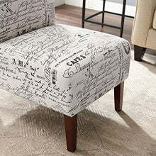 Load image into Gallery viewer, Linon Linen Script Lily, Dark Walnut Chair, 21.5" W x 29.5" D X 31.5" H