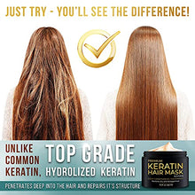 Load image into Gallery viewer, Premium Keratin Hair Mask - Professional Treatment for Hair Repair, Nourishment & Beauty - Hair Mask - Vitamin Complex for All Hair Types - with Omega 3, 9, Vitamin E - Protein Nourishment Mask