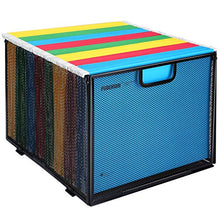 Load image into Gallery viewer, Hanging File Folder Organizer, Mesh Metal File Organizer Box Office Filing Crate Folder Holder Storage Box, Letter Size, Black