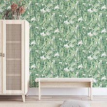 Load image into Gallery viewer, Tempaper Jungle Green Tropical Removable Peel and Stick Wallpaper, 20.5 in X 16.5 ft, Made in the USA