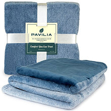 Load image into Gallery viewer, PAVILIA Flannel Fleece Ombre Throw Blanket for Couch | Super Soft Cozy Microfiber Couch Blanket | Gradient Decorative Accent Throw | All Season, 50x60 Inches Turquoise Blue