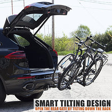Load image into Gallery viewer, BV 2-Bike Bicycle Hitch Mount Rack Carrier for Car Truck SUV - Tray Style Smart Tilting Design (2-Bike Carrier)
