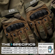 Load image into Gallery viewer, Glove Station The Combat Tactical Rubber Knuckle Gloves for Men Outdoor Sports Training Shooting Hunting Motorcycling, Green, Size Medium, 1 Pair